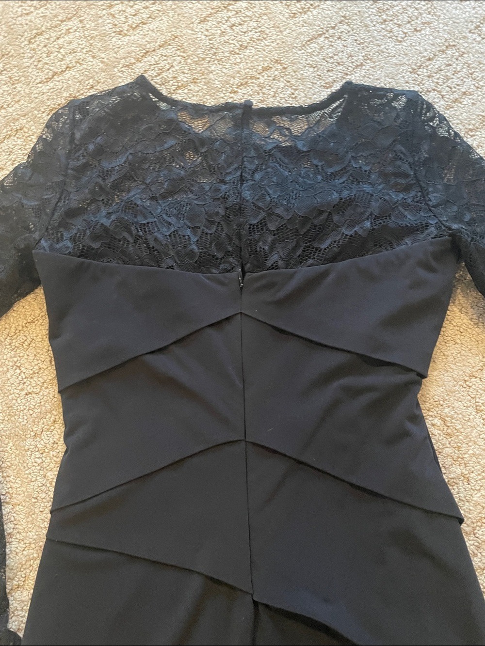 White House Black Market Black Lace Long-Sleeve Layered Dress - Picture 7 of 10